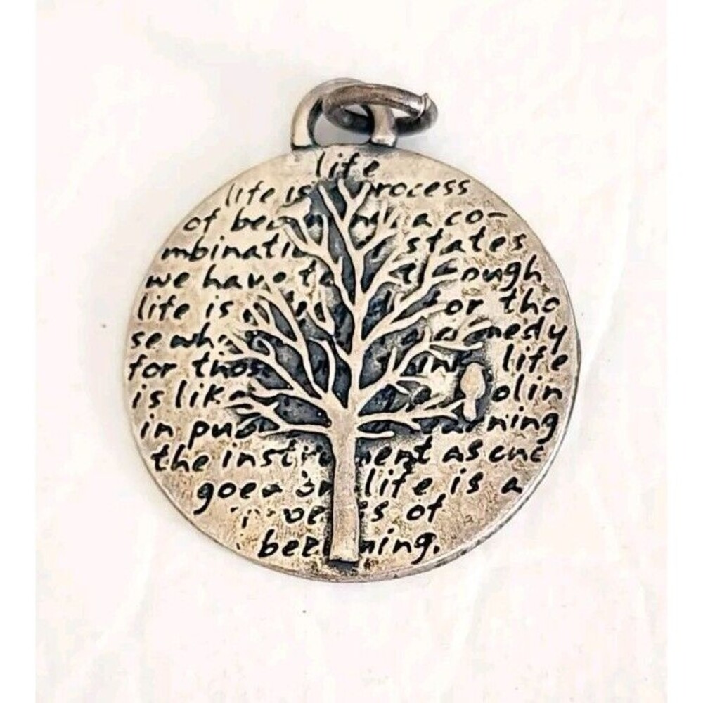 Kevin N Anna 950 Sterling Tree Of Life Inspirational Pendant Charm 1" 4.54g
